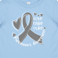thumbnail image 4 of Inktastic Love, Care, Cure Parkinson's Awareness with Gray Ribbon Boys or Girls Baby T-Shirt, 4 of 5