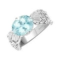 thumbnail image 2 of Sterling Silver with Natural Aquamarine Solitaire Swirl Work East West Ring, 2 of 3