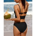 thumbnail image 4 of Charmo Women Bikini Sets Cutout O-Ring Swimsuit High Cut 2 Piece Bathing Suit, 4 of 6
