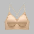 thumbnail image 2 of VEKDONE Womens Neck Hanging Beautiful Back Bra with Seamless Gathering, Comfortable top Support, no Steel Ring Bra, Backless Sport Bras Beige Size XL, 2 of 4