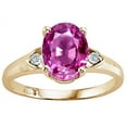 thumbnail image 2 of Tommaso Design� Oval 9x7mm Created Pink Sapphire Ring, 2 of 9