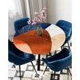 thumbnail image 5 of nqOlkjepod Navy Blue Burnt Orange Round Tablecloth, Fitted Table Cover with Elastic for 55"-60" Round Tables, Modern Vintage Geometric Table Cloth Outdoor Indoor Dinning Party Waterproof Tablecloths, 5 of 6