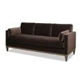 thumbnail image 3 of 84" Modern Velvet Farmhouse Sofa with Removable and Reversible Back and Arm Cushions, Solid Wood Frame 3 Seats Sofa for Livingroom Apartment, Dark Brown, 3 of 9