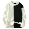 thumbnail image 1 of RKSRN Mens Sweater Chandails Tricotés Chauds Automne Hiver Col Rond Chandails Manches Longues Col Rond Hauts Doux Amples, 1 of 3