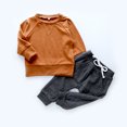 thumbnail image 4 of Toddler Baby Boy Girl Long Sleeve Solid Tops Camouflage Stripe Pants Outfits Set, 4 of 9