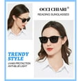 thumbnail image 2 of OCCI CHIARI Reading Sunglasses 3.0 Women's Trendy Sun Readers 1.00 1.25 1.50 1.75 2.00 2.25 2.50 2.75 3.00 3.50 4.00 5.00 6.00 (Black) UV Protection Blue Light Blocking Outdoors Arylic Lens, 2 of 6