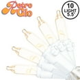 thumbnail image 2 of Novelty Lights RetroGlo® LED Mini Lights, 10 Clear Bulbs on White Wire, 3.5ft with 4" Spacing, Incandescent Style Glow, 2700K Warm White Core, 2 of 4