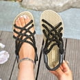 thumbnail image 6 of Mostsola Womens Sandals Casual Braided Slingback Flats Open Toe Cross Strap Sandals Dress Shoes, 6 of 8