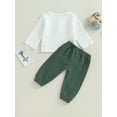 thumbnail image 4 of Toddler Baby Boys Clothes Cotton Linen Outfit Muslin Long Sleeve T-Shirt Tops Pants Set, 4 of 9