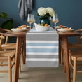 thumbnail image 2 of Blue Grey Stripes Table Runner - 108 Inch Long, Kitchen Dining Table Runner Dresser Scarves, Simple Striped Lines Minimalist Modern Farmhouse Decor for Coffee Tables Wedding Party Banquet, 2 of 8
