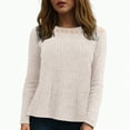 thumbnail image 2 of Towmus Womens Lace Long Sleeve Shirts Fall Tops Fashion Dressy Casual Lightweight Sweaters Mesh Clothes Trendy Fall Outfits, 2 of 5
