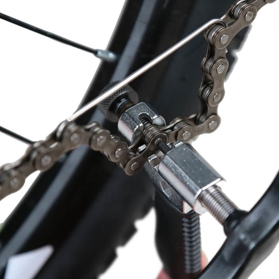 PTOOTP Black Stainless Steel Bike Chain Breaker Tool with Comfortable Rubber Grip - Chain Splitter for Repair
