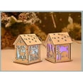 thumbnail image 3 of Cabina luminosa, casa de nieve, decoraciones navideñas de madera Diy, decoración de árbol de Navidad, 3 of 5