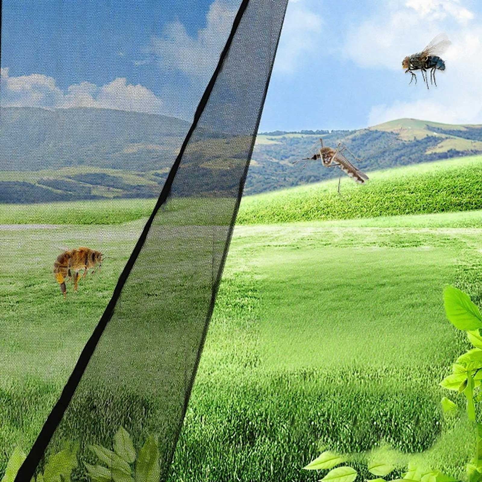 Garden Mesh Netting 3.2 x 9.8 Ft, Mosquito Netting Screen for Outdoor Patios Balconies Terraces, Bird Net Barrier for Vegetables Plants, Insect Fly Net for Garden, Black