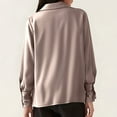 thumbnail image 6 of Lenpel Women's Fall Fashion Tops Long Sleeve V Neck Lapel Solid Color Oversized Shirts Casual Loose Blouses, 6 of 6
