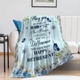 thumbnail image 2 of LHSHID Retirement Throw Blanket Soft Fuzzy Warm Flannel Blankets for Women Men Light Blue Modern Throws Farewell Gift for Coworker 50x60in, 2 of 6