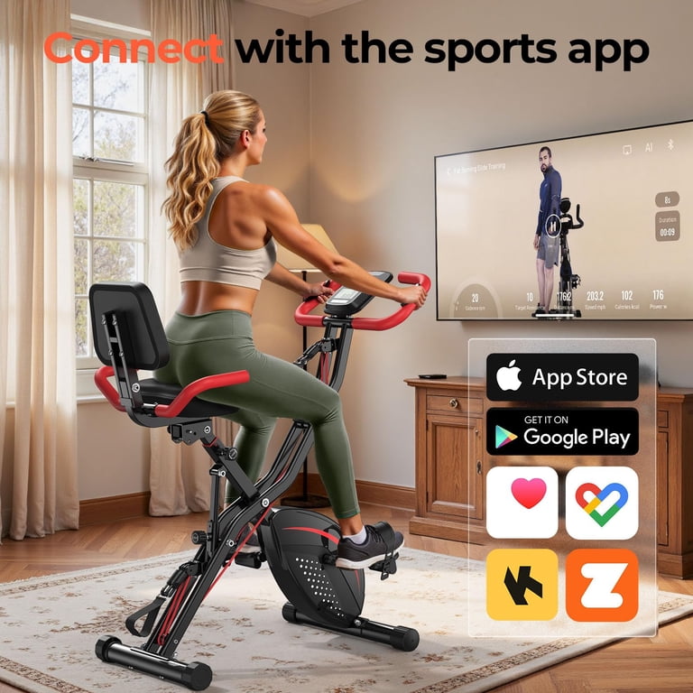 Upgo 5-In-1 Folding Exercise Bike, 330 Lb Capacity photo 8