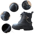thumbnail image 6 of Platform Boots,Children Boots Comfortable Soft Sole Ankle for Kids Fashion Outdoor Warm Boots for Everyday,Snow Boots for Toddler Boys,01 Black,6-7 Years, 6 of 9