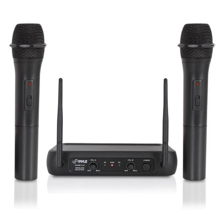 Series Handheld Vhf Wireless Microphone VHF Fixed Frequency Cordless Microphone System, Adjustable Volume Controls, Includes (2) Handheld Mics ()