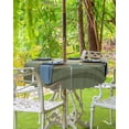 thumbnail image 3 of Outdoor Round Tablecloth with Umbrella Hole and Zipper, Sage Green Ombre Water Ripple Waterproof Table Cover Farmhouse Stripes Washable Patio Tablecloths for Party/Garden/Picnic, 60 inch, 3 of 5