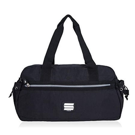 Small Lightweight Travel Duffle Bag Weekend Handbag for Luggage Gym & Sports - Black - 0