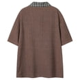 thumbnail image 3 of Rrxhxhs Golf Shirts for Men Summer Plaid Spliced Collar Short Sleeve Lightweight Casual Tops,XL, 3 of 5