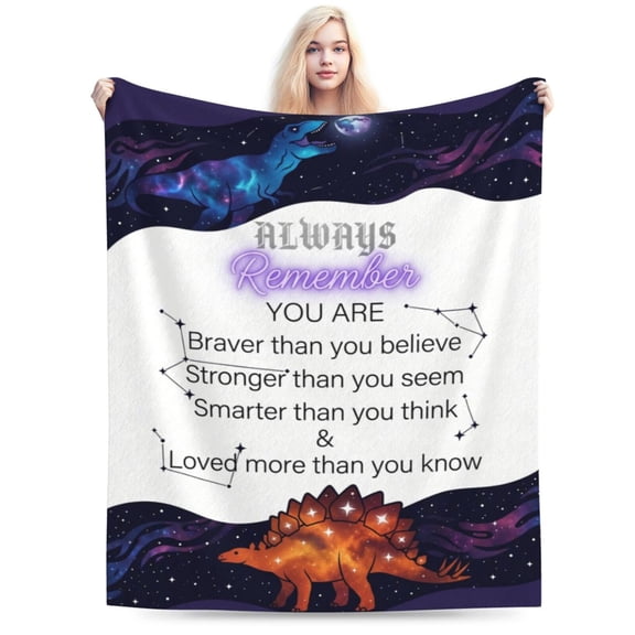 Dinosaur Blanket for Birthday Gift Cozy Soft Lightweight Flannel Throw Blanket for Couch Bed Living Room Bedroom Home Decor 50x40