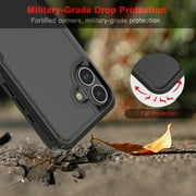 For Apple iphone 16 Phone Case, Ebizware Heavy Duty Shockproof Case [Military Grade Drop Tested] Dual Layer Full Body Protective Cover for iphone 16 -Black