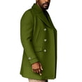 thumbnail image 1 of MIASHUI Men's Solid Color Casual Wool Blend Coat Trench Style Long Sleeve Outerwear Fall Winter Layering Green,L, 1 of 6