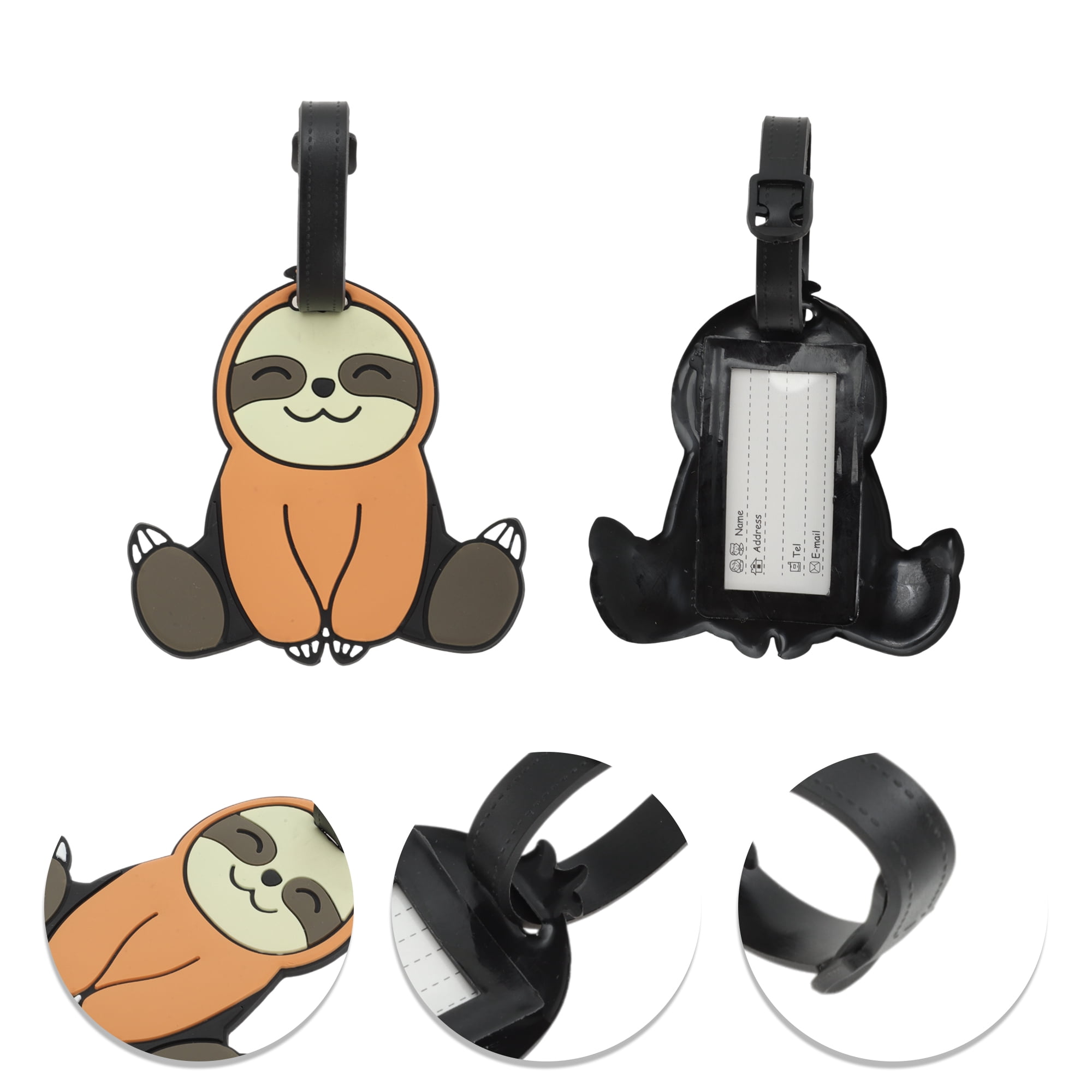 Unique Bargains 1 Pc Sitting Sloth Luggage Tag for Travelling Orange Yellow