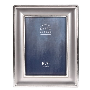 Amlong Crystal 5x7 Picture Frame - Diamond-Cut Crystal Border & Mirror Design | Elegant Photo Frame