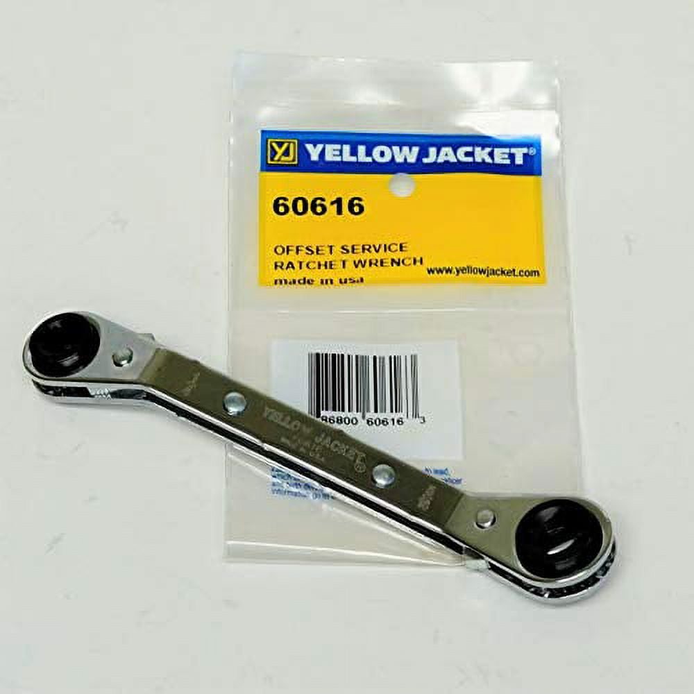 Yellow Jacket 60616 Offset Ratschenschlüssel Für HVAC & Kältetechnik – 4 Größen, Knöchelschonend