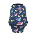 thumbnail image 2 of Haiem Colorful Cartoon Shark Baby Nursing Cover & Nursing Poncho - Multi Use Cover for Baby Car Seat Canopy, Stroller Cover, 360°Full Privacy Breastfeeding Coverage, 2 of 9