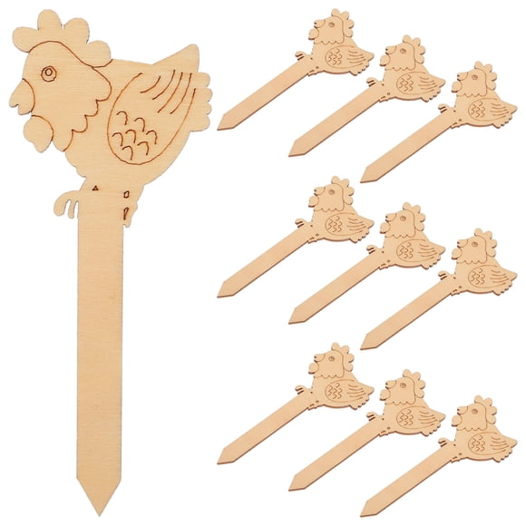 10 marcapáginas de madera con temática de Pascua para amantes de la lectura Marcapáginas DIY con diseño de pollo, ideal para lectura personalizada Etiquetas de plantas de bambú
