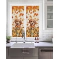 thumbnail image 2 of Window Privacy Film Thanksgiving Fall Pumpkins Stained Glass Window Film Decorative Sun Block Window Cover Cute Dog Maple Leaves Retro Window Clings Static Adhesive Sticker for Bathroom 19.6"x39.3", 2 of 7