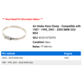 thumbnail image 2 of Air Intake Hose Clamp - Compatible with 1987 - 1995, 2001 - 2005 BMW 325i M54 1988 1989 1990 1991 1992 1993 1994 2002 2003 2004, 2 of 2