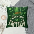thumbnail image 2 of RUIYC St. Patrick's Day Pillow Covers Leaf Flag Beer Hat Square Throw Pillow Covers, Cozy Cushion Case for Men Women Boys Girls Holiday Home Decor Dark Green, 2 of 5