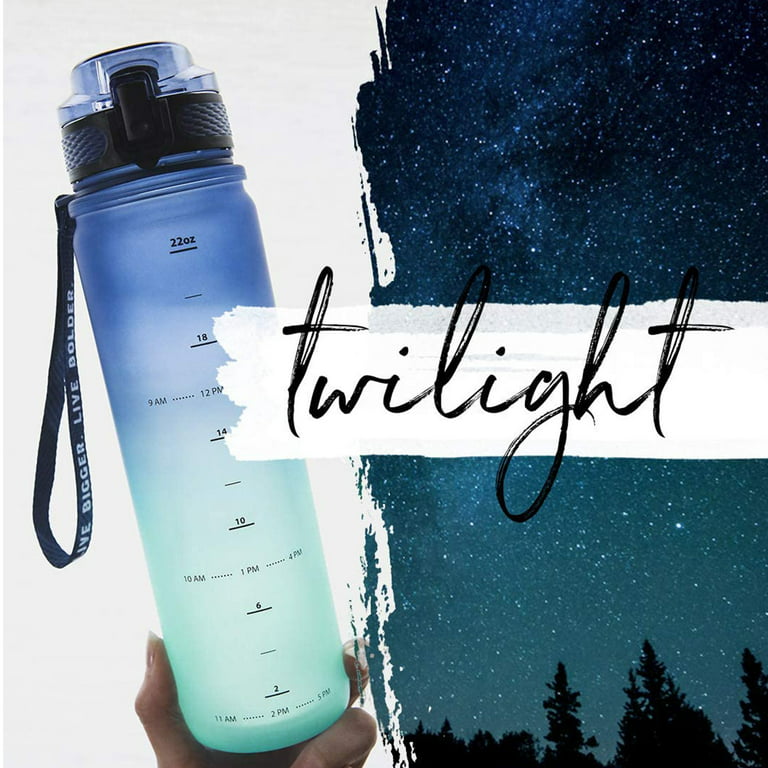 Live Infinitely 24 oz Water Bottle with Time Marker - Insulated Measured Water Tracker Screen - BPA Free Gym Water Bottle - Lock