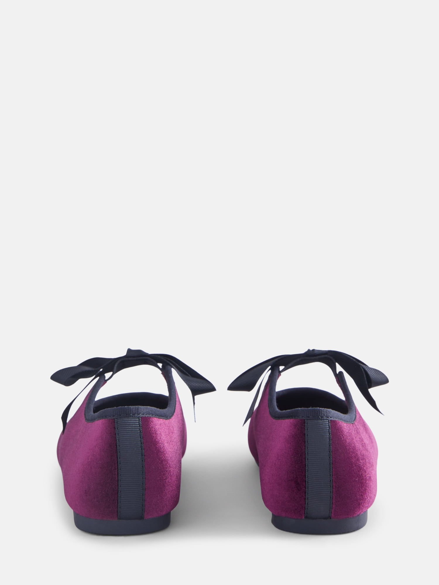 Wonder Nation Girls Velvet Bow Ballet Flats