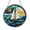 Acrylic 3.5 Inch, variant on Sailboat Stained Glass Round Suncatcher, Fantasy Blue Ocean Window Hanging Decor, Nautical Sea Art Glass Panel for Coastal Home Accent, Decorative Marine Theme Gift for Sailing Lovers