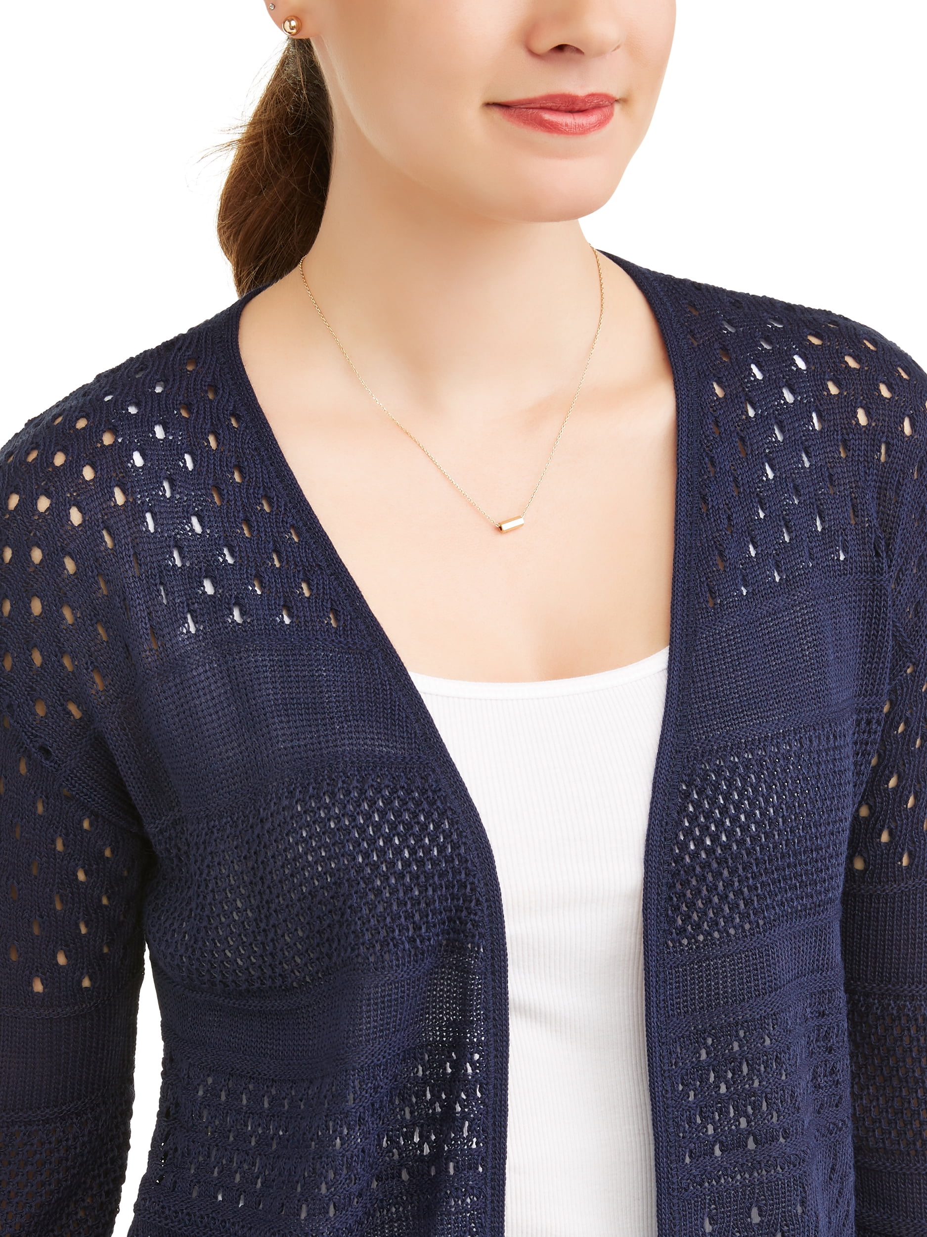 time and tru pointelle cardigan