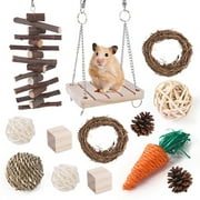 Garhelper Molar Toys Tooth Care Natural Pet Supplies Rats Chinchillas Gerbils Wooden 10/11/13PCS For Hamster Rabbit Bird