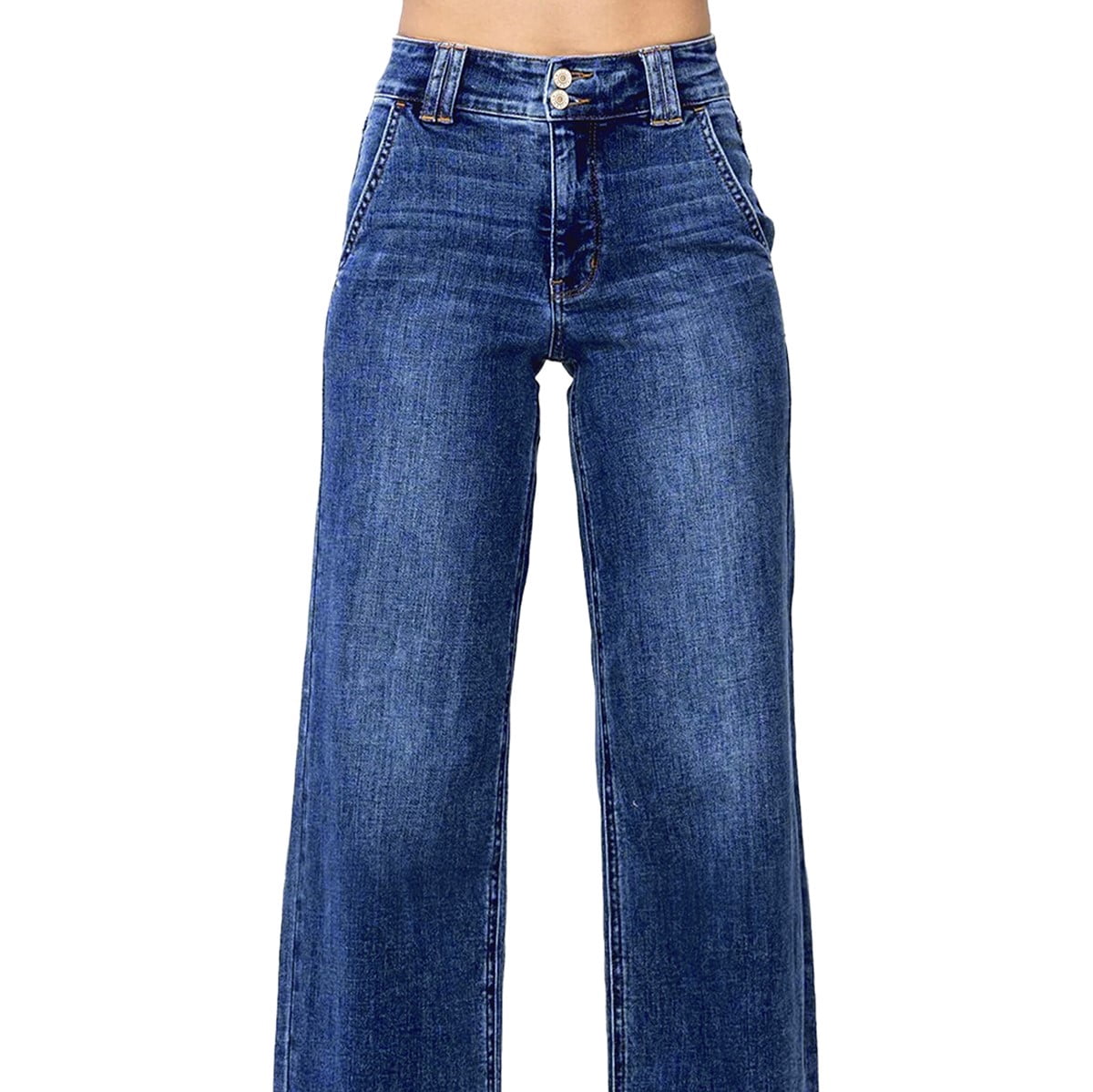 Jack David Rhinestone Studs Dark Wash Denim Bootcut Jeans (S1029