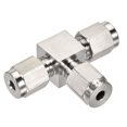 thumbnail image 3 of Uxcell 4mm OD Tube 3 Way Tee Union Stainless Steel Quick Connect Compression Fittings, 3 of 5
