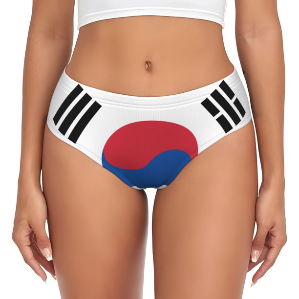 Fotbe Korea Calzones Estampados para Mujer – Ropa Interior de Algodón, Cómoda, Suave y Elástica-Large