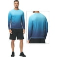 thumbnail image 2 of Weilanxin Long Sleeve Swim Shirts for Men Sun Protection Shirt Running Rashguard UPF 50+ UV Swimwear Athletic Workout BlueGradient 3XL, 2 of 7