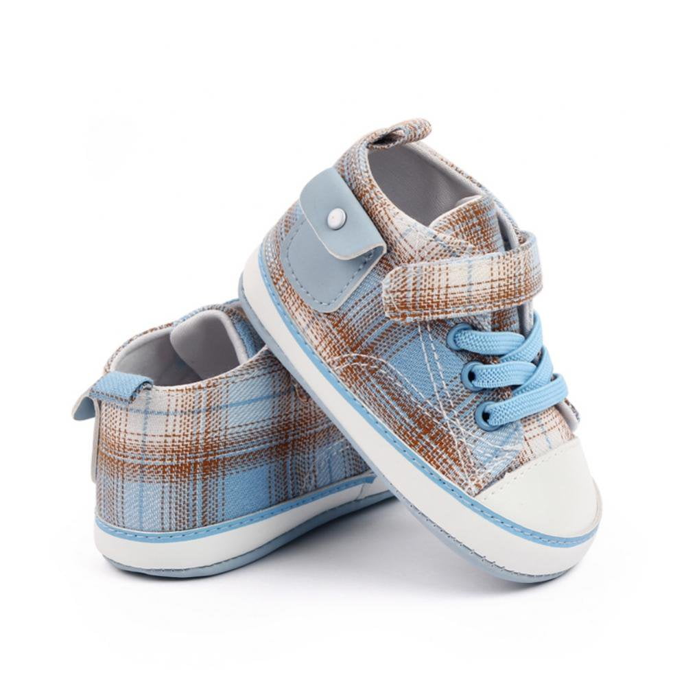 Unsex Infant Baby Boys Girls Canvas Shoes Toddler High Top Lace up Crib Soft Sole Sneakers Slip On Anti Skid Newborn First Walkers Skate Shoes