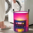 thumbnail image 5 of Sikiie Neon Cassette Tape Print Round Dirty Clothes Basket, Waterproof Standing Foldable Storage Basket, for Laundry Room, Bedroom, Bathroom Storage-Medium, 5 of 6