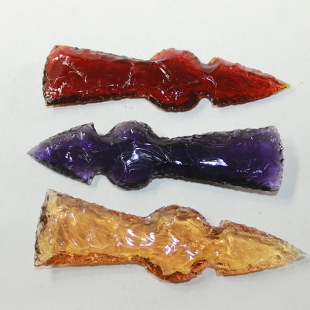 

3 Glass Ornamental Tomahawk Heads #0325 Ax Axe Hatchet