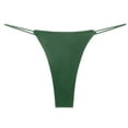 thumbnail image 2 of YWDJ Womens Thong Underwear 1 Pack Lightweight G String No Show Sexy Underwear Ice Silk Bikini Panties Silky Comfy Yoga Panties Green M, 2 of 3
